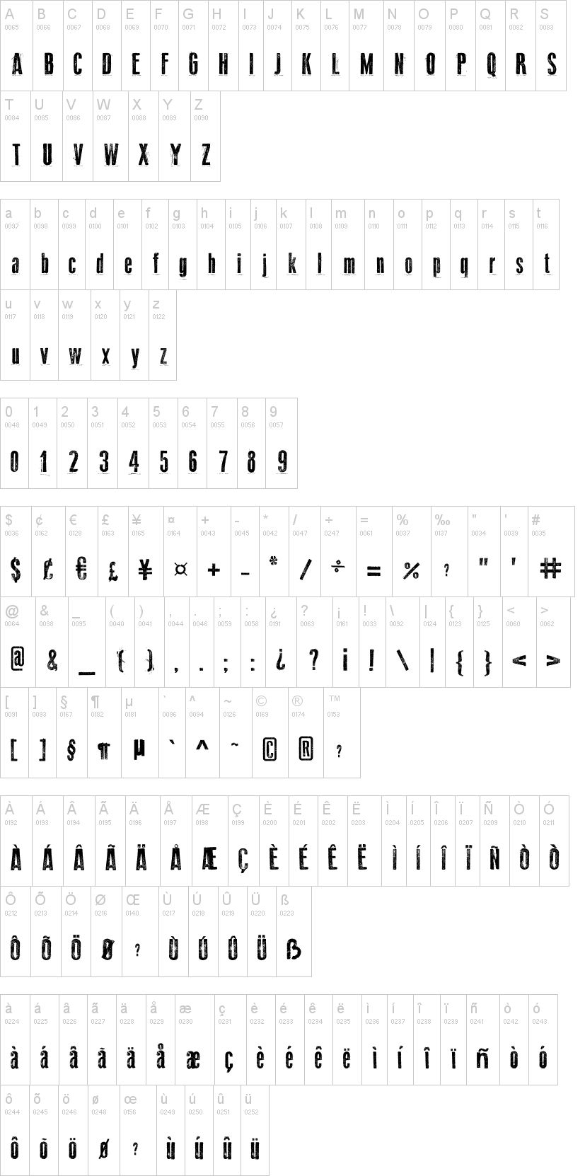 Odd Press字符映射图