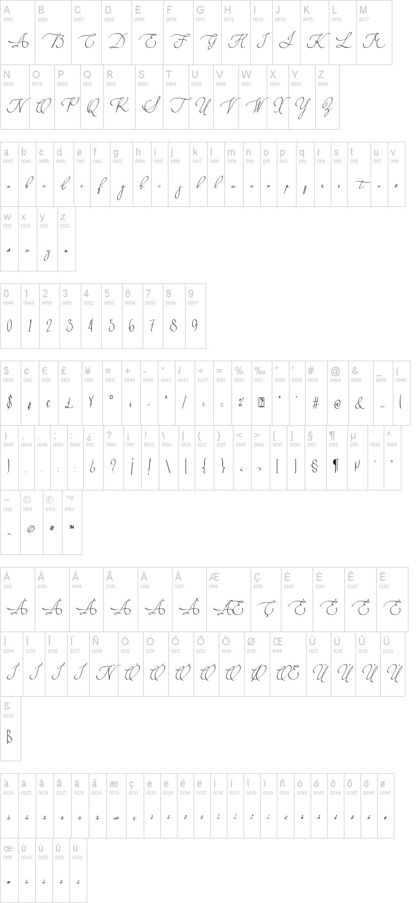 Singapore Landscape字符映射图