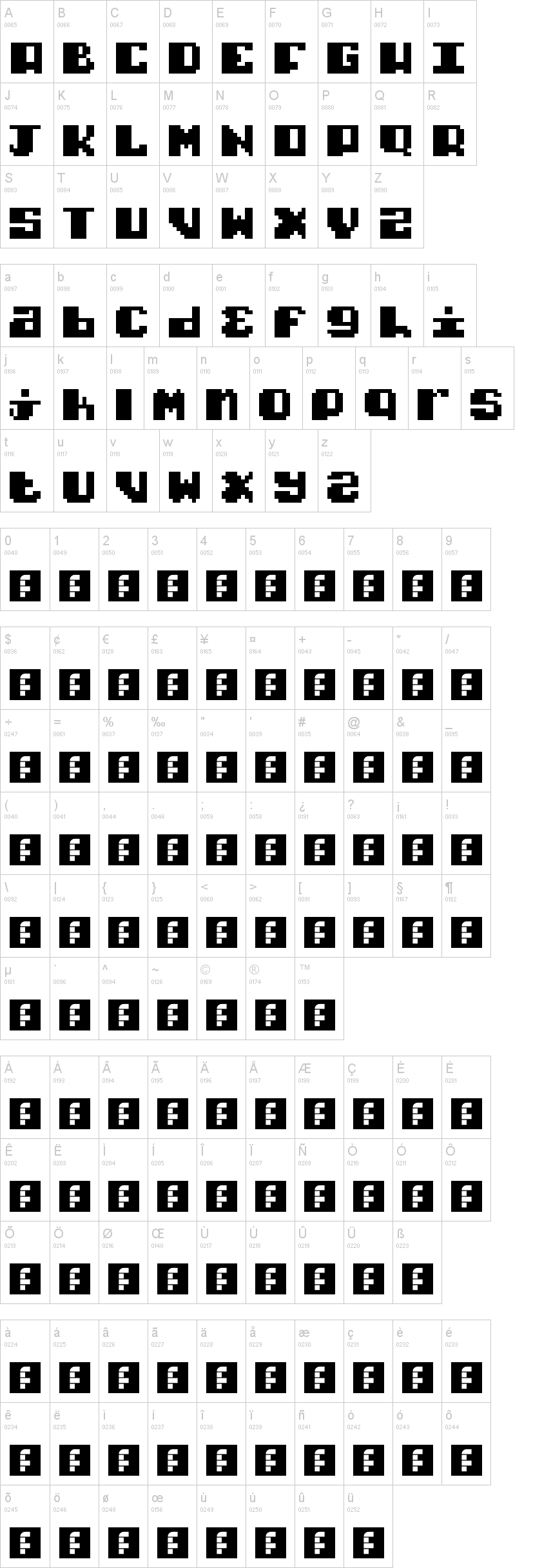 Typo Pixel字符映射图