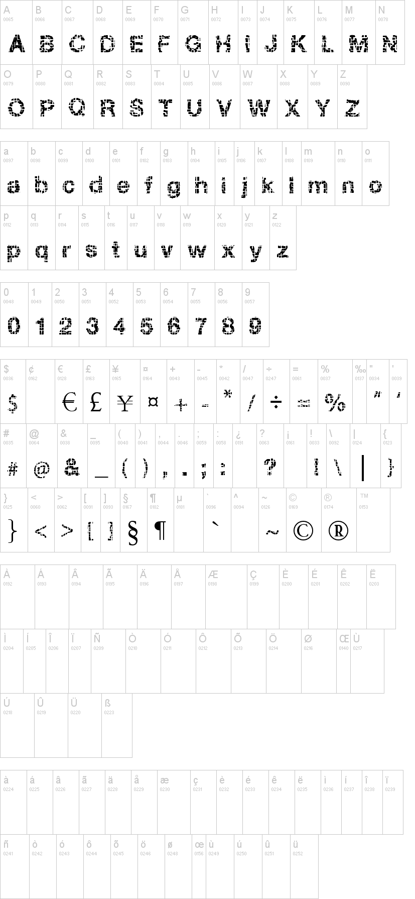 Broken Squares字符映射图