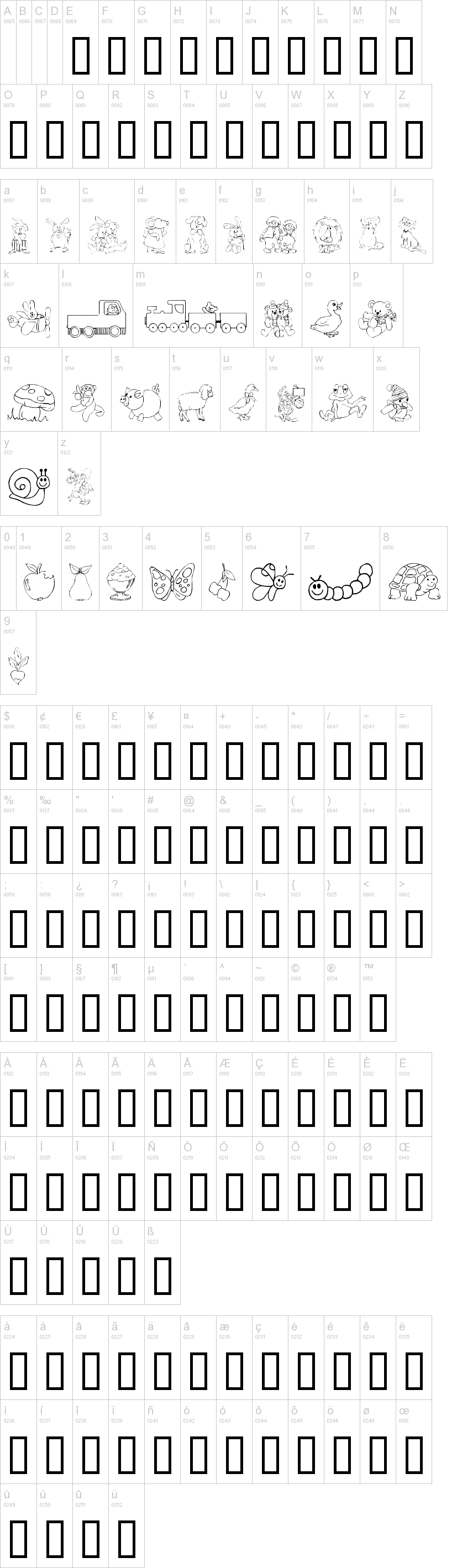 Kiddy Ding字符映射图