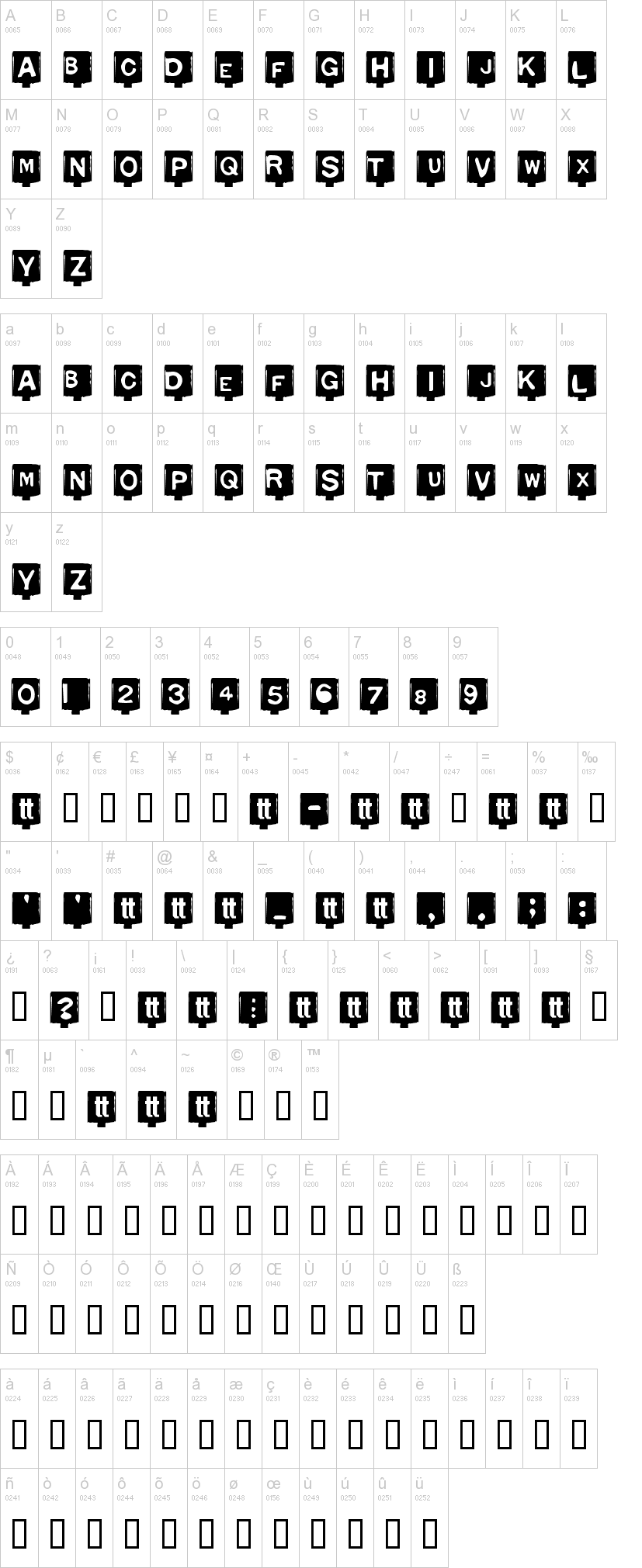 Typo Negative字符映射图