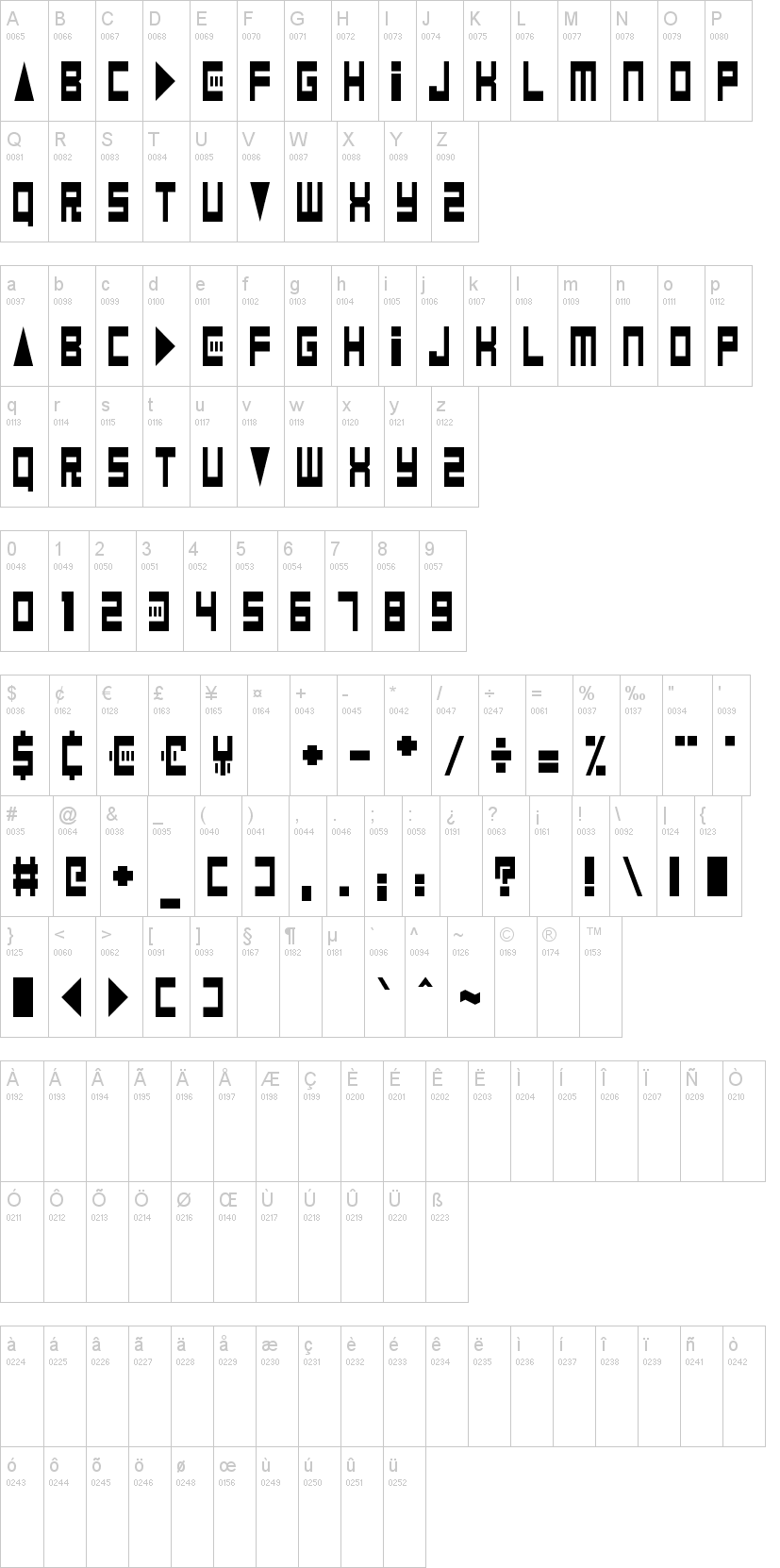 Game Over Dude字符映射图