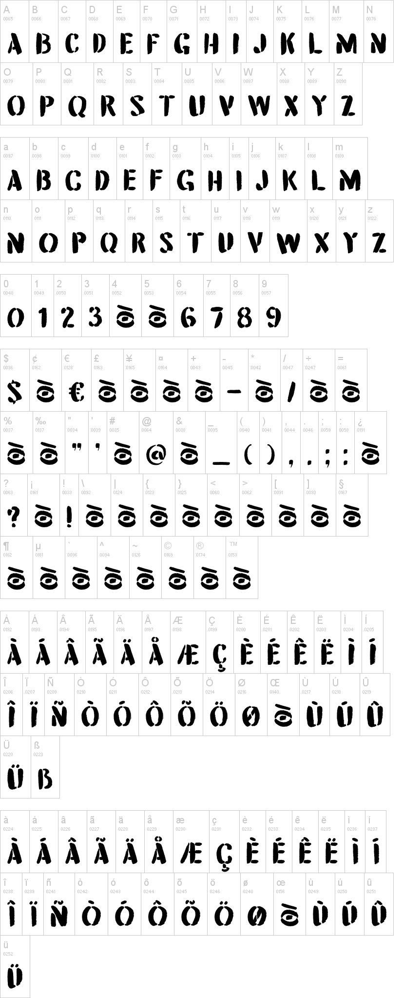 DK Attention Seeker字符映射图