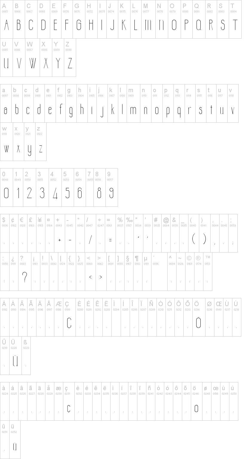 Lamon字符映射图