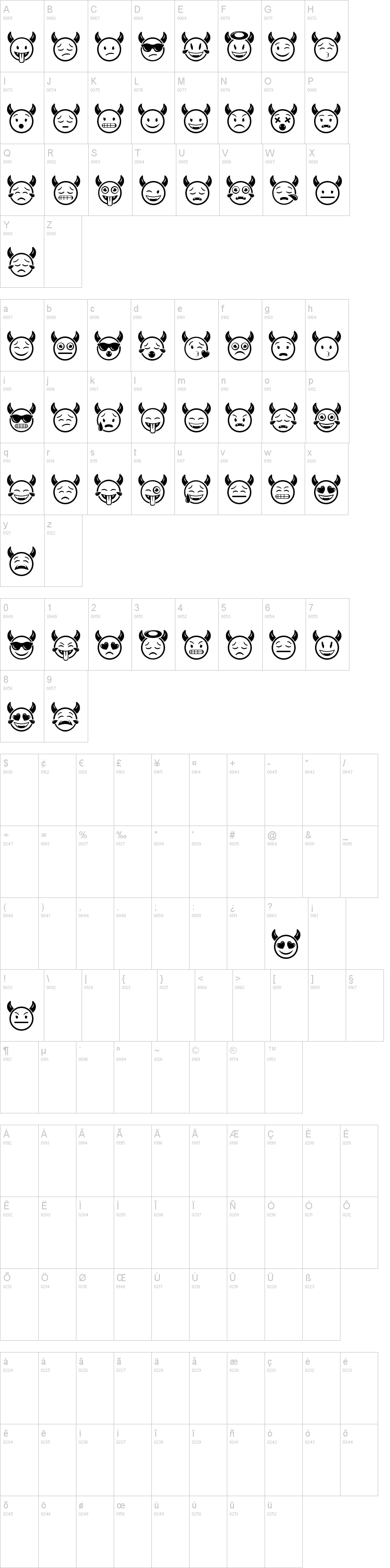 Devil Emoji字符映射图