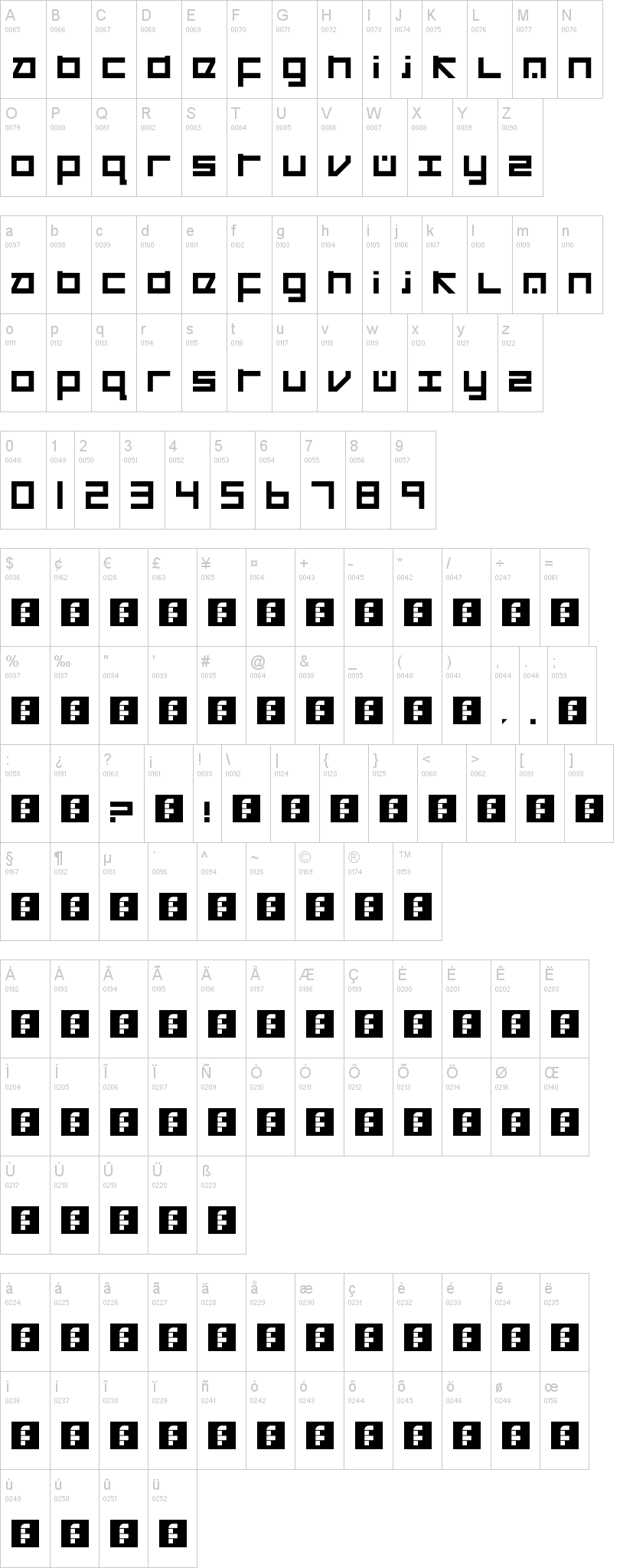 Cancranacancarnaca字符映射图