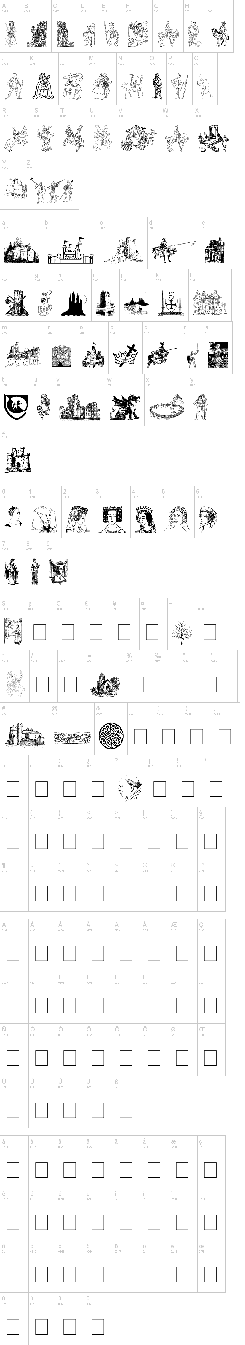001 Medieval Daze字符映射图