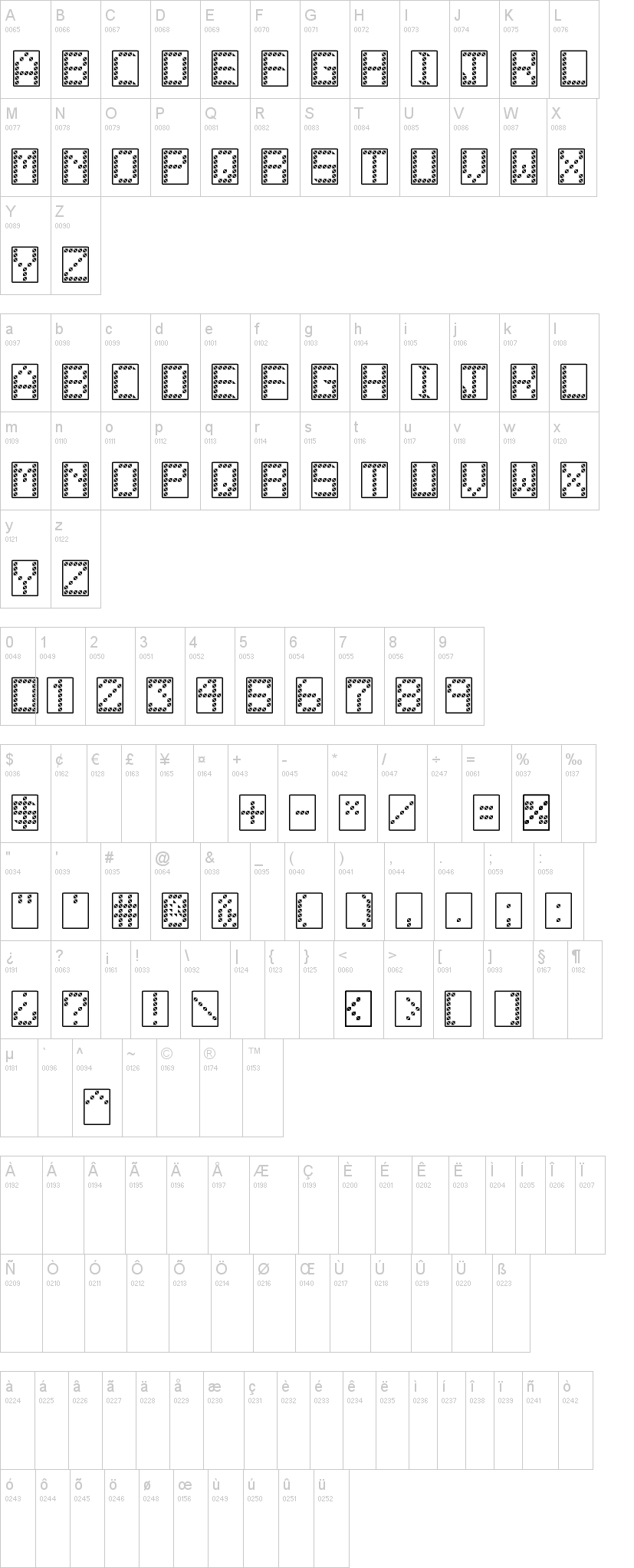 11 Vator TFB字符映射图