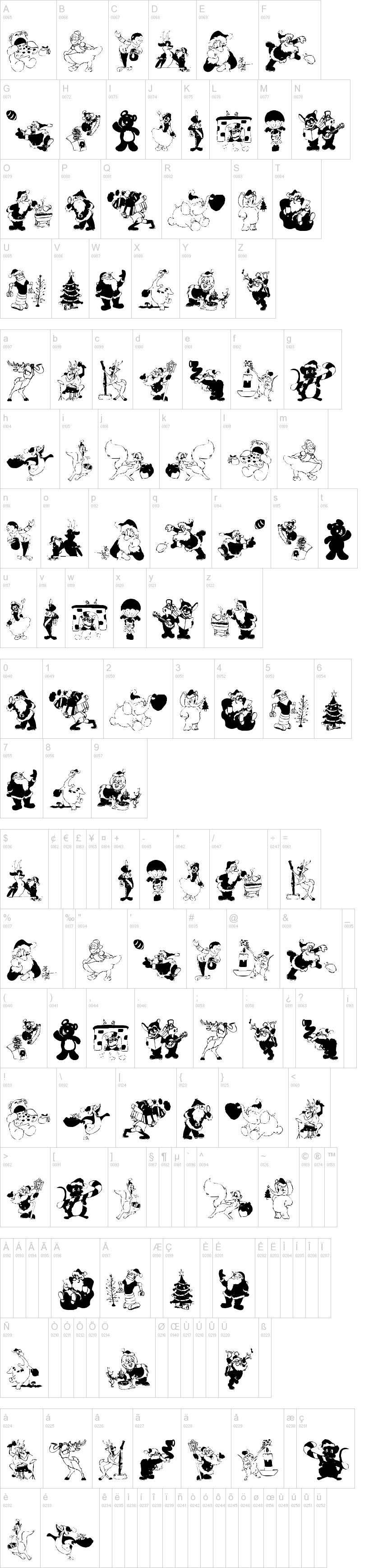 Xmas Batzz字符映射图