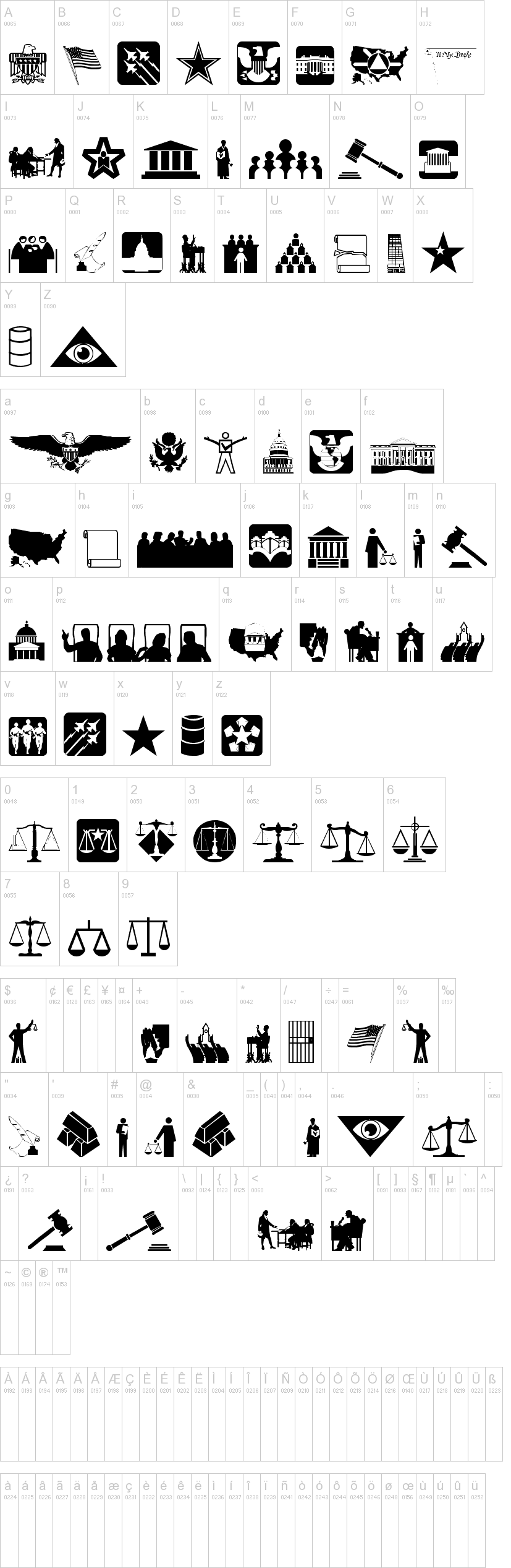 Law & Order字符映射图