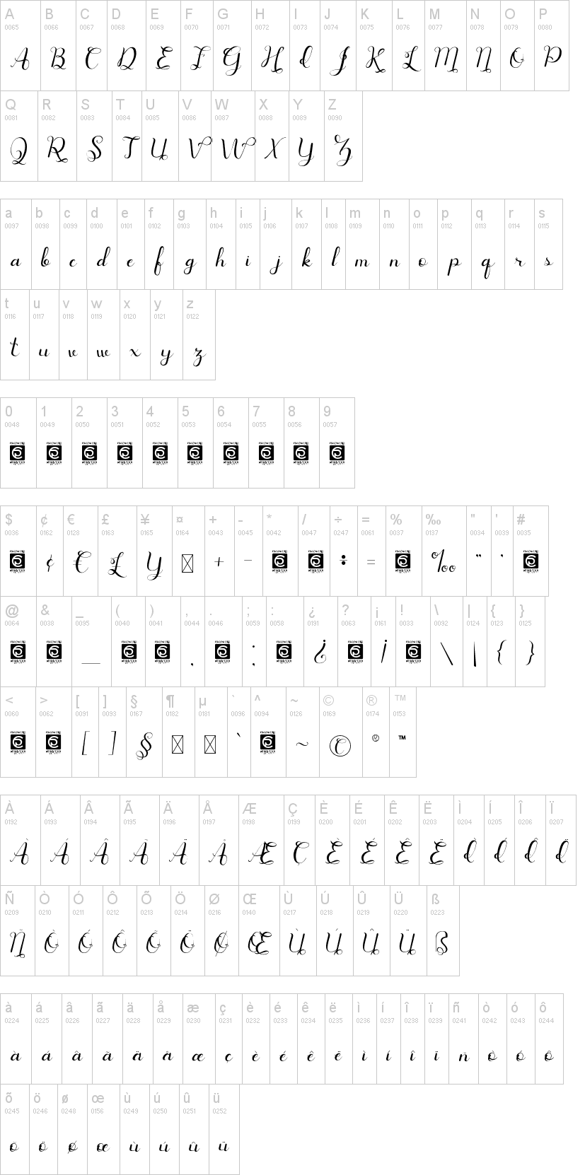 Vanetta字符映射图