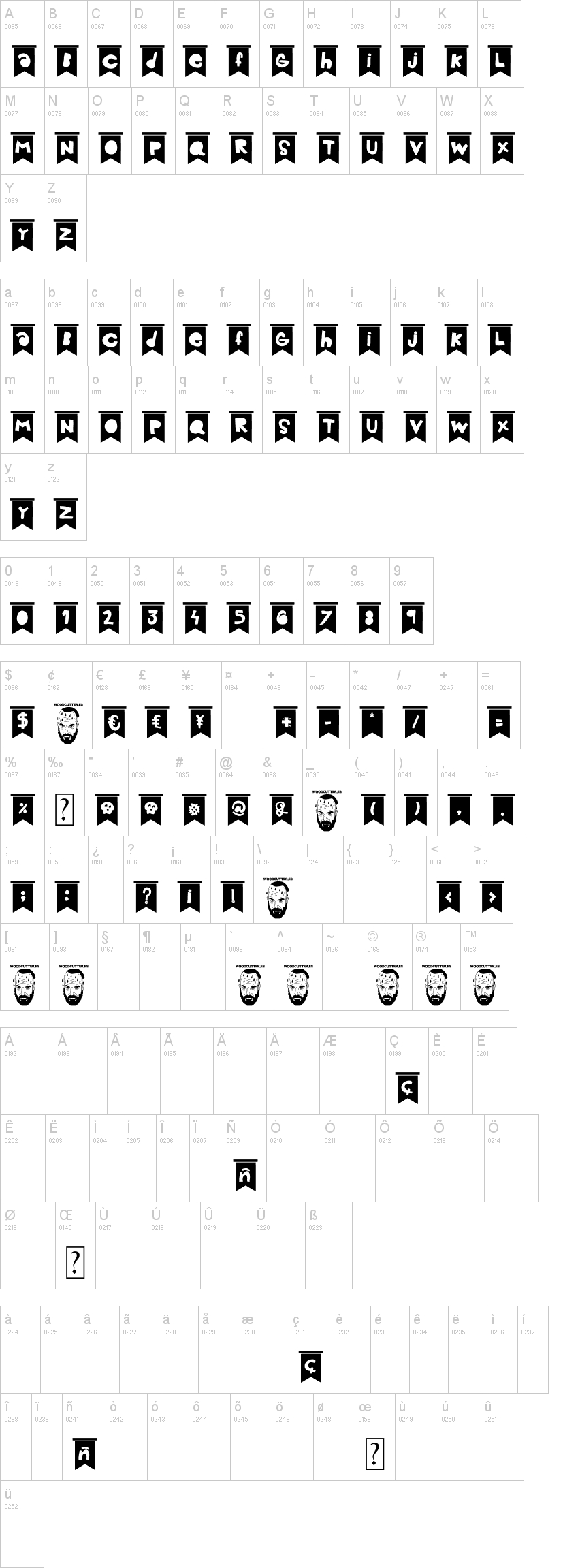 Celebration字符映射图