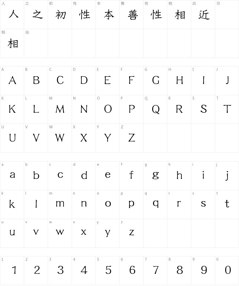 Tian Xiangyue Six Dynasties Lower Case