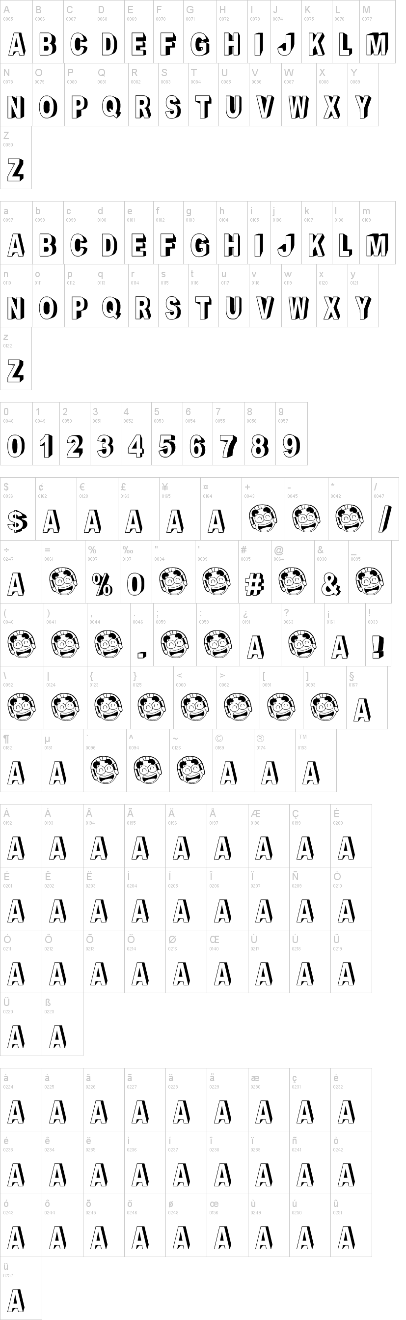Crayon Social Art字符映射图