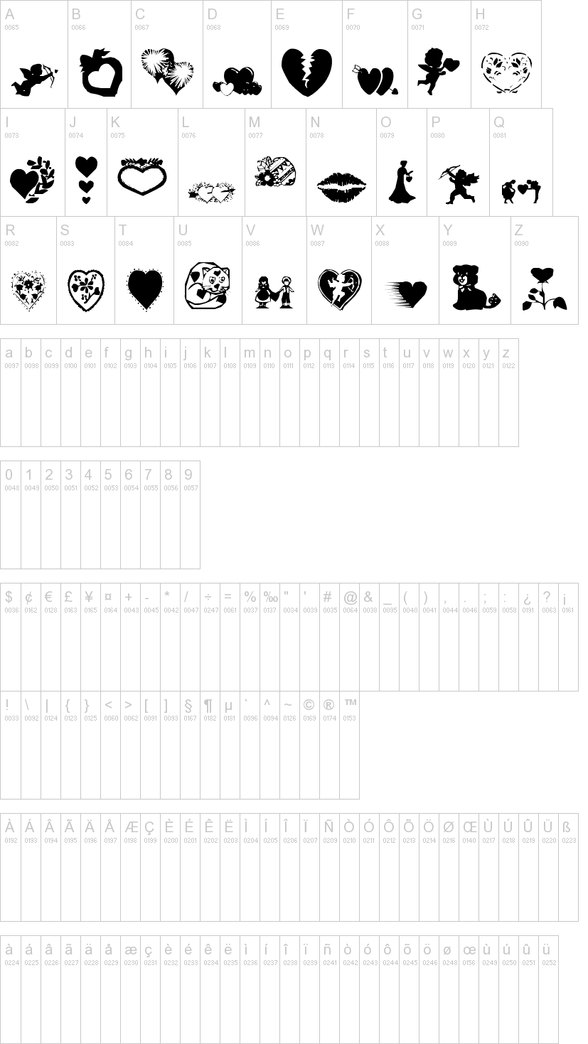 AOS Valentine字符映射图
