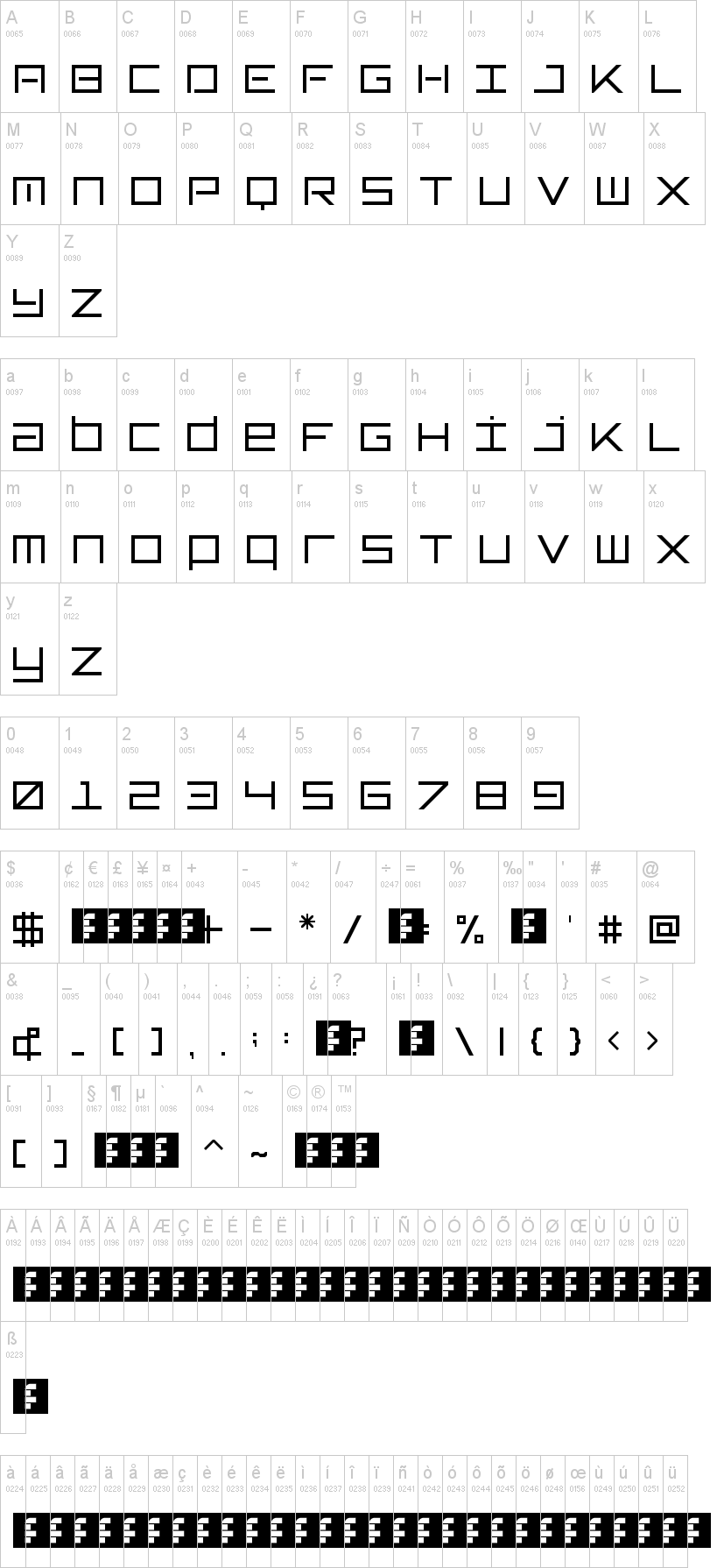 TypeOne字符映射图