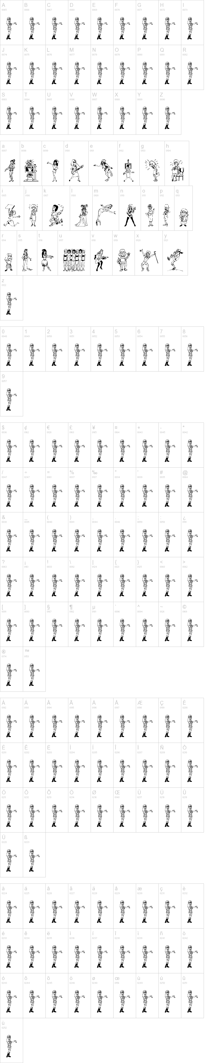 26Woman字符映射图