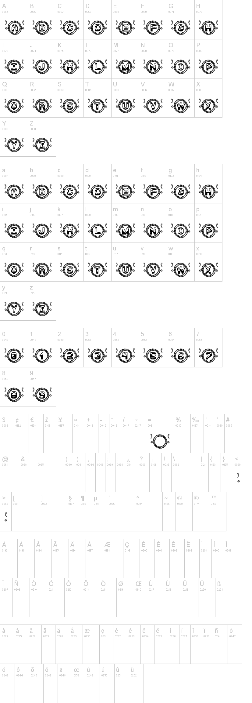 Comely St字符映射图
