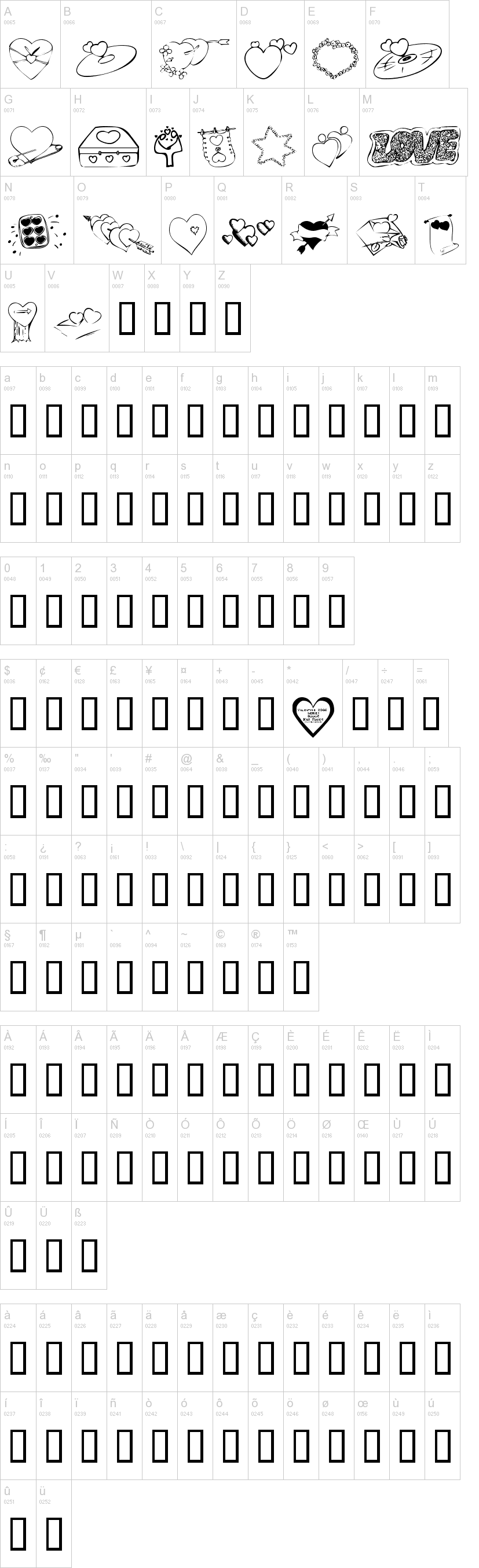 KR Valentines 2006 Seven字符映射图