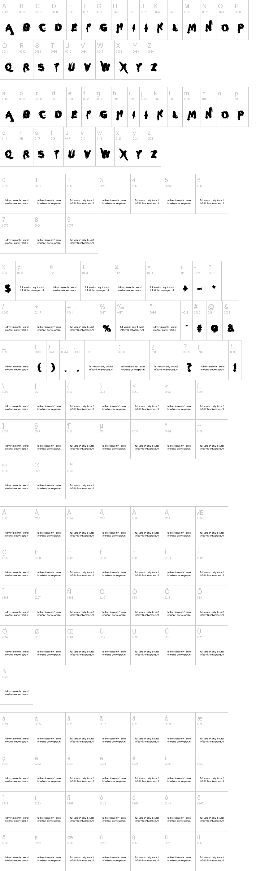 Sleeperzzzz字符映射图