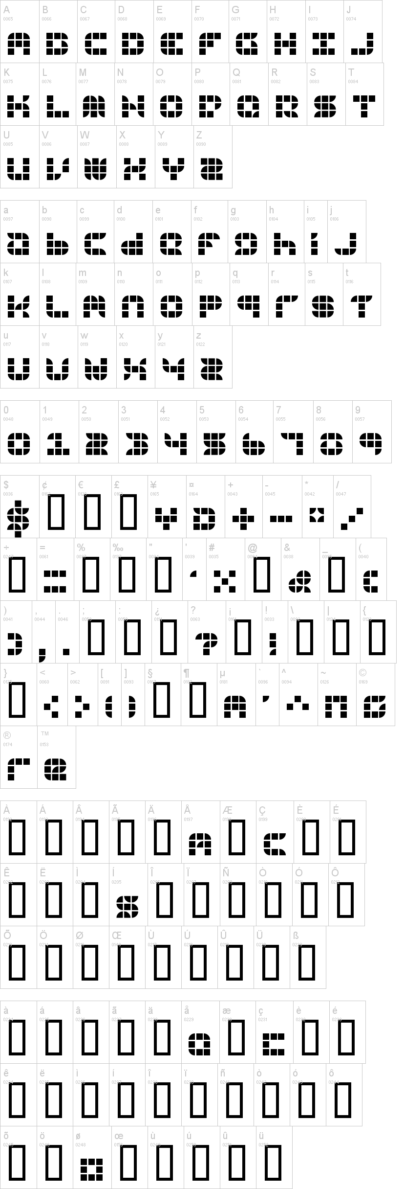 9sqgrd字符映射图