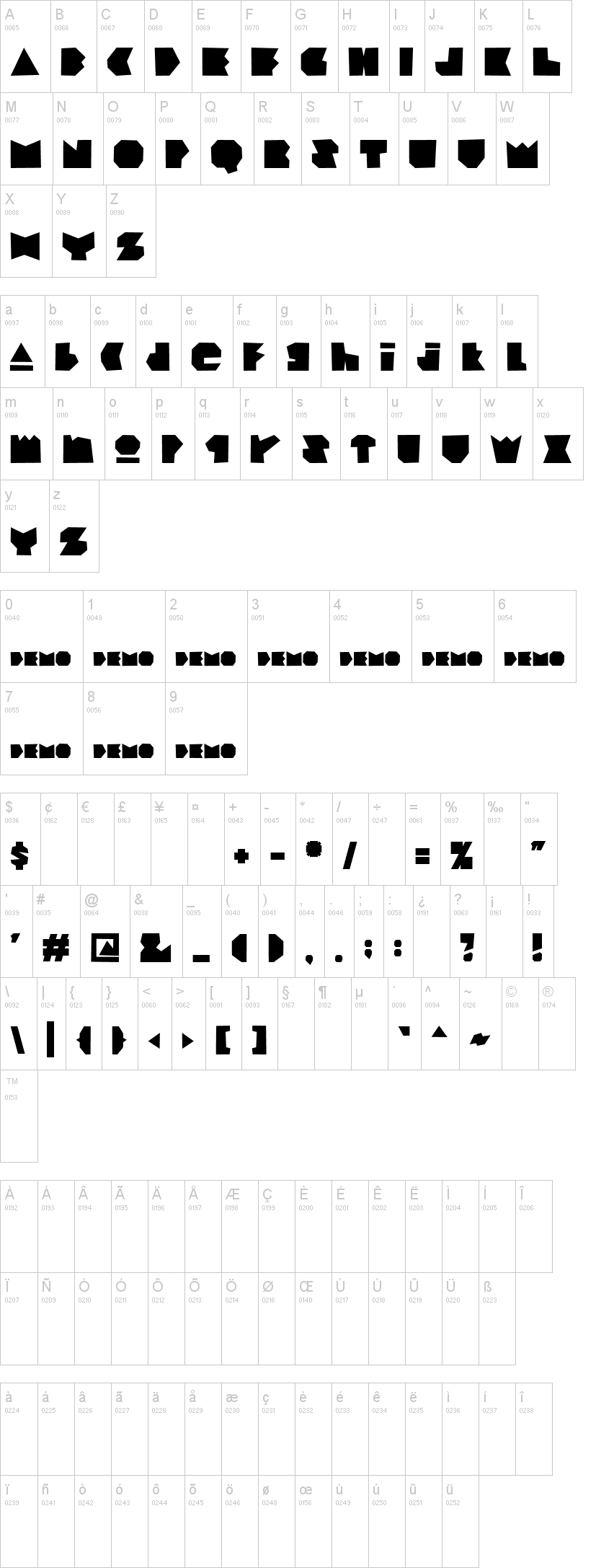 Bad Boy Inc字符映射图