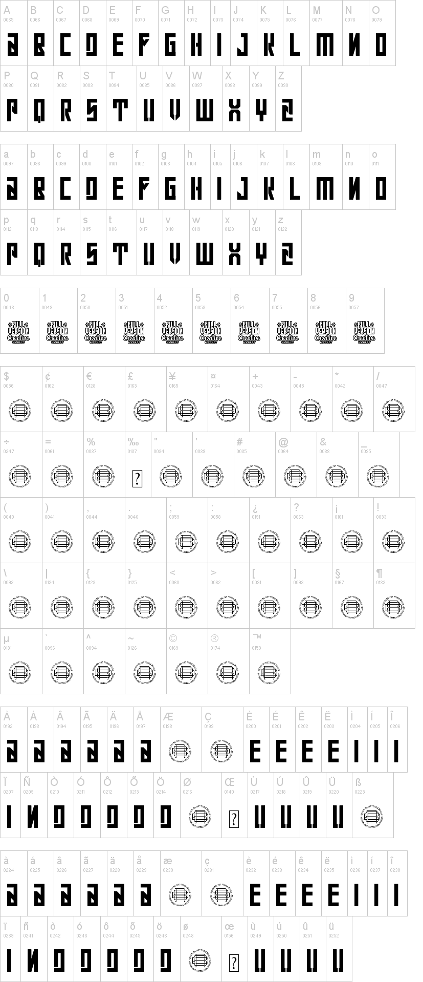 Con Safos字符映射图