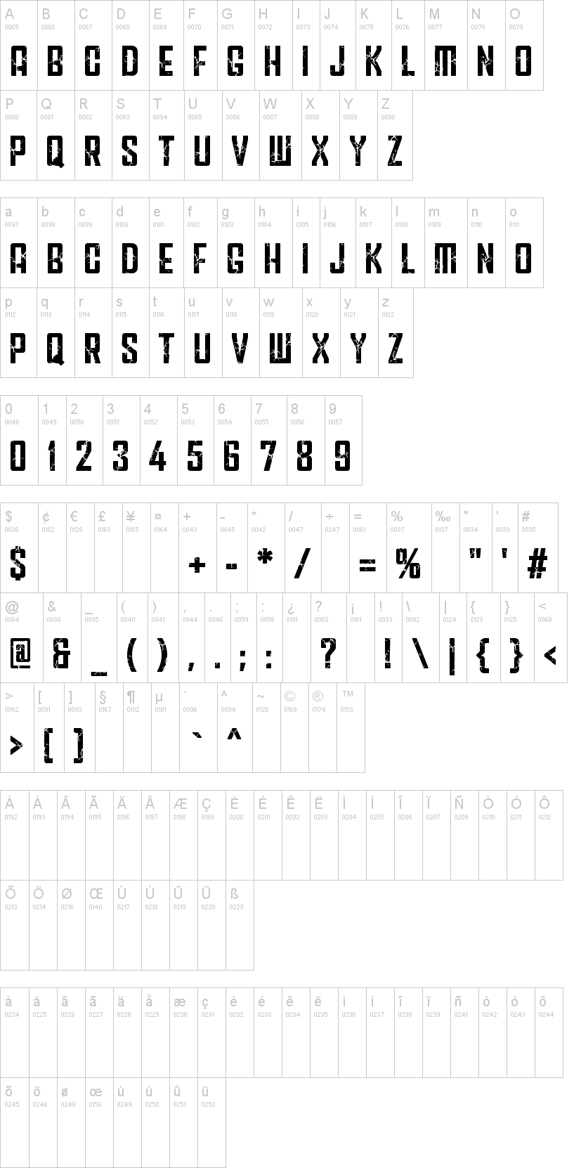 Crack Wall字符映射图