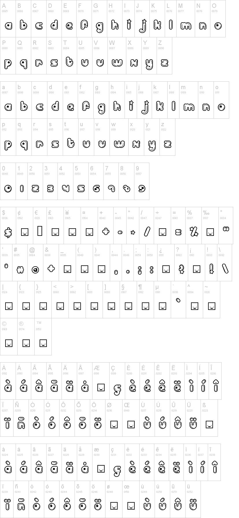 Billo Dream字符映射图