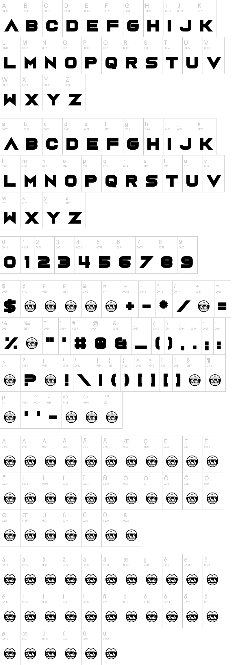 Rumutocu字符映射图