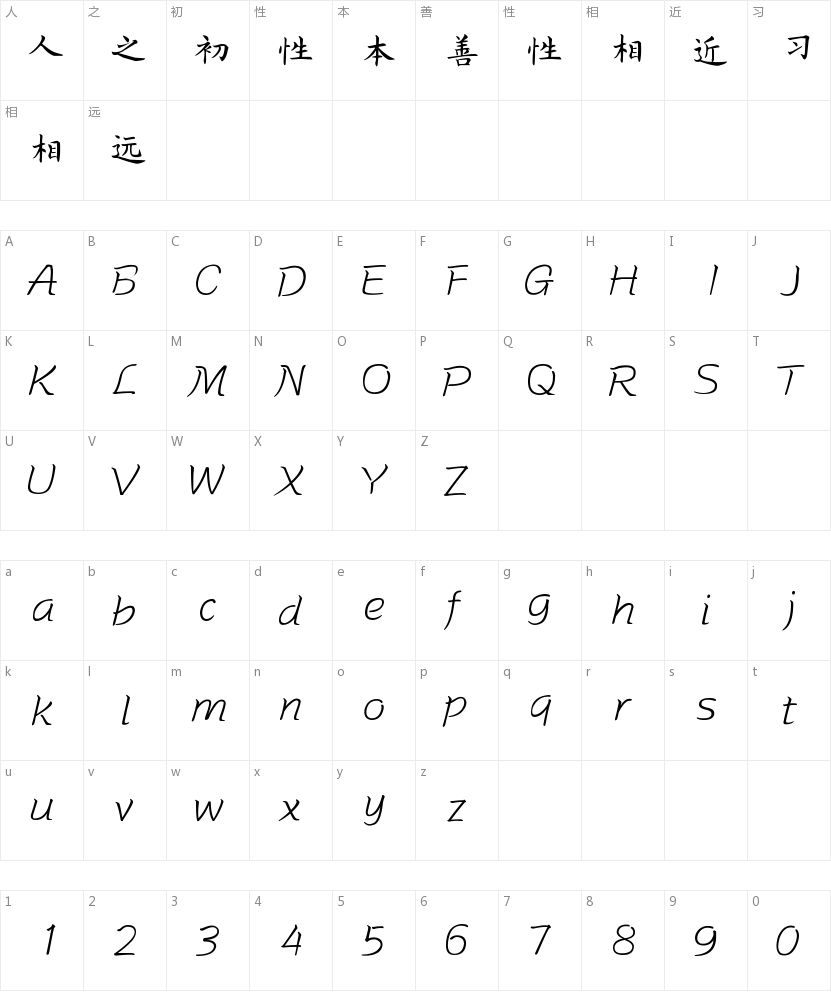 Zhu Tao writing brush block font