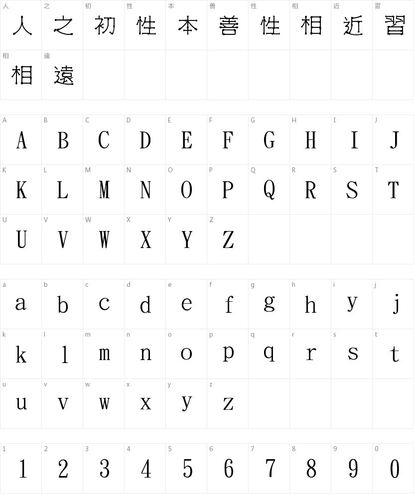 Jinmei double-headed round character example