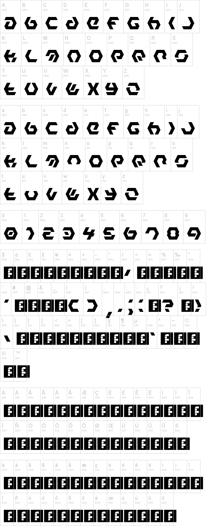 Hexample LDR字符映射图