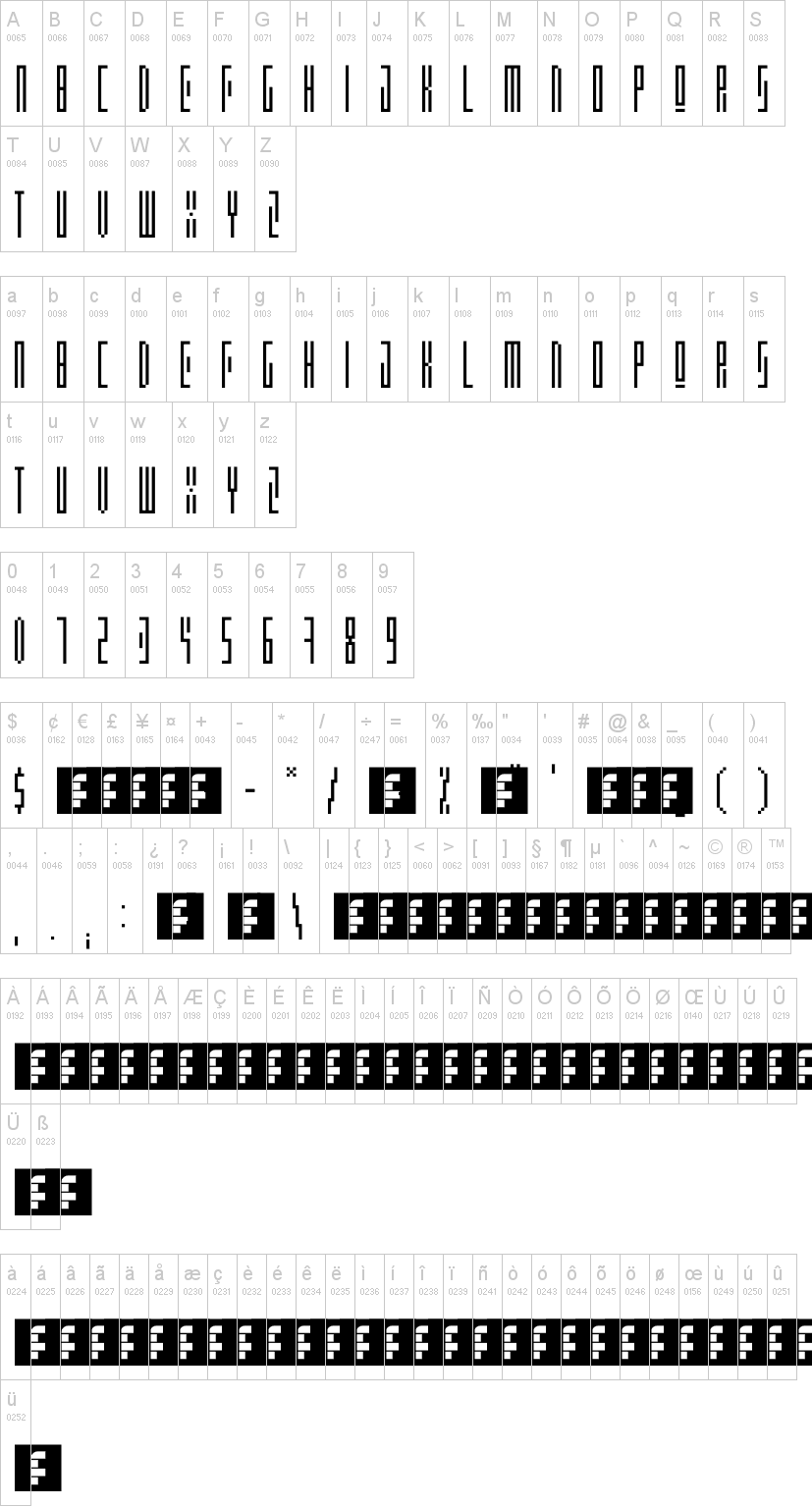 AWSM字符映射图