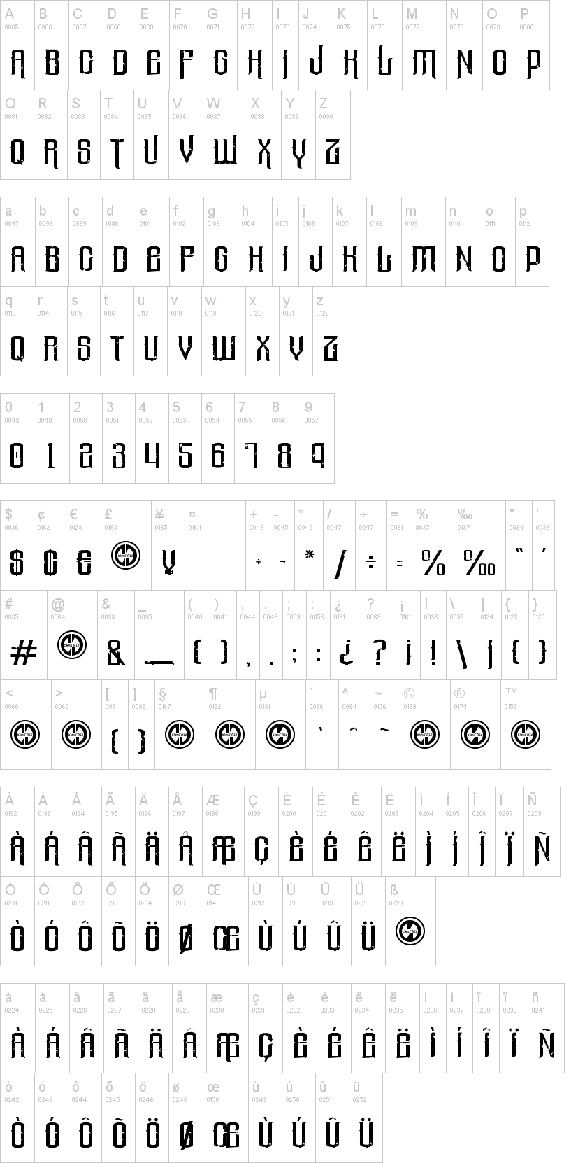 Valley Of Elah字符映射图