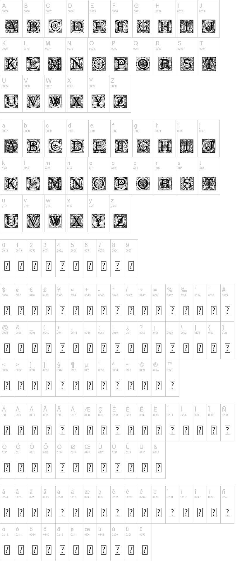Masonic Tattegrain字符映射图
