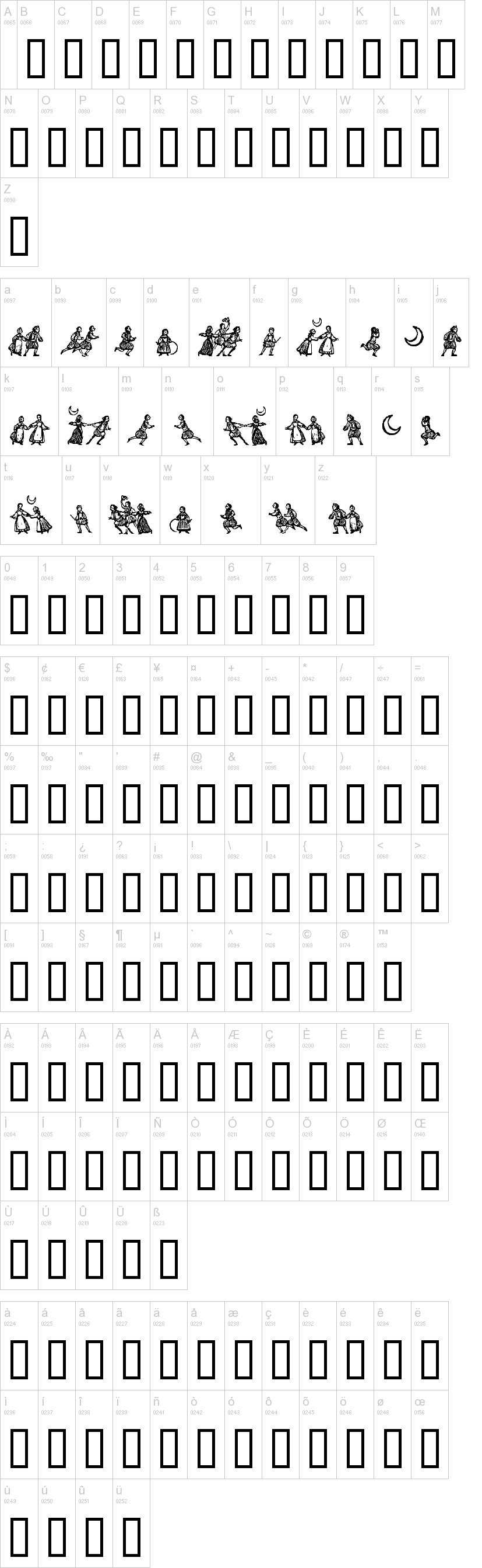 Little People字符映射图