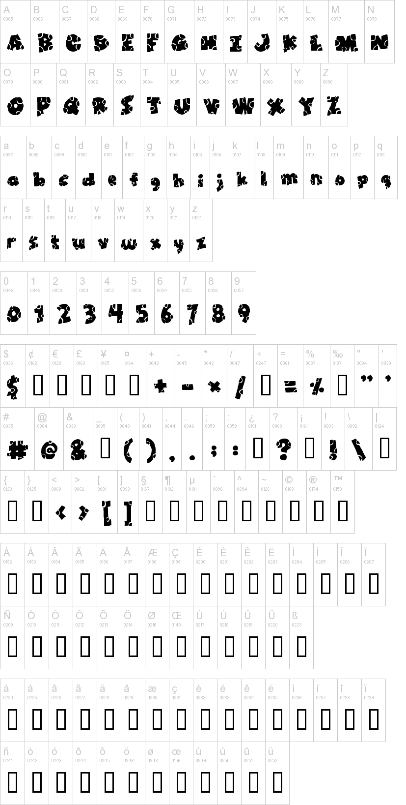Broken Toys字符映射图