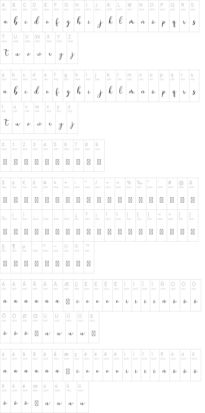 Loveyou字符映射图