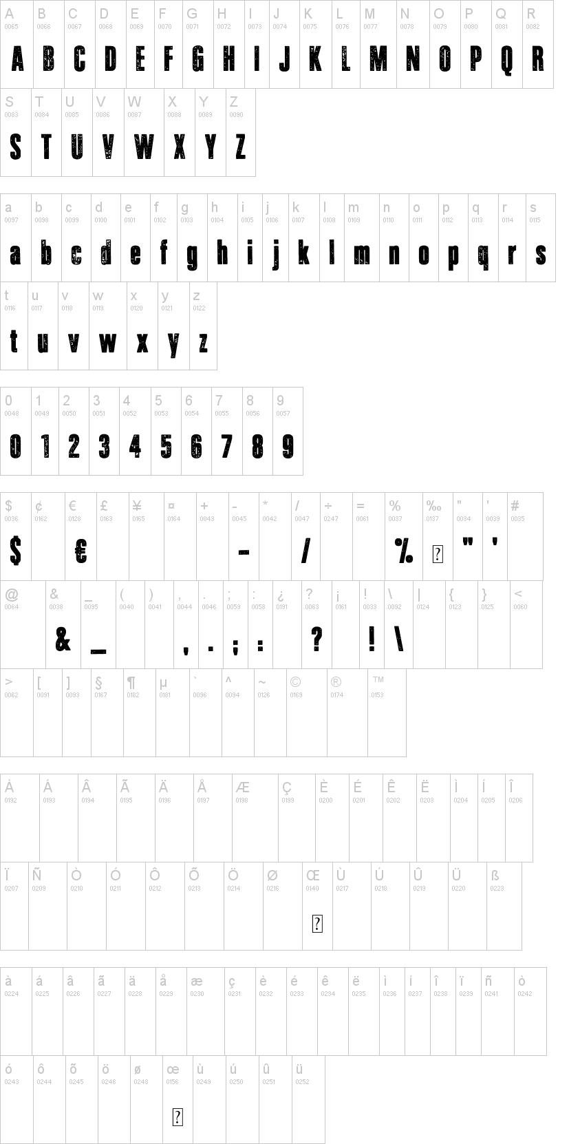 Journal du Soir字符映射图