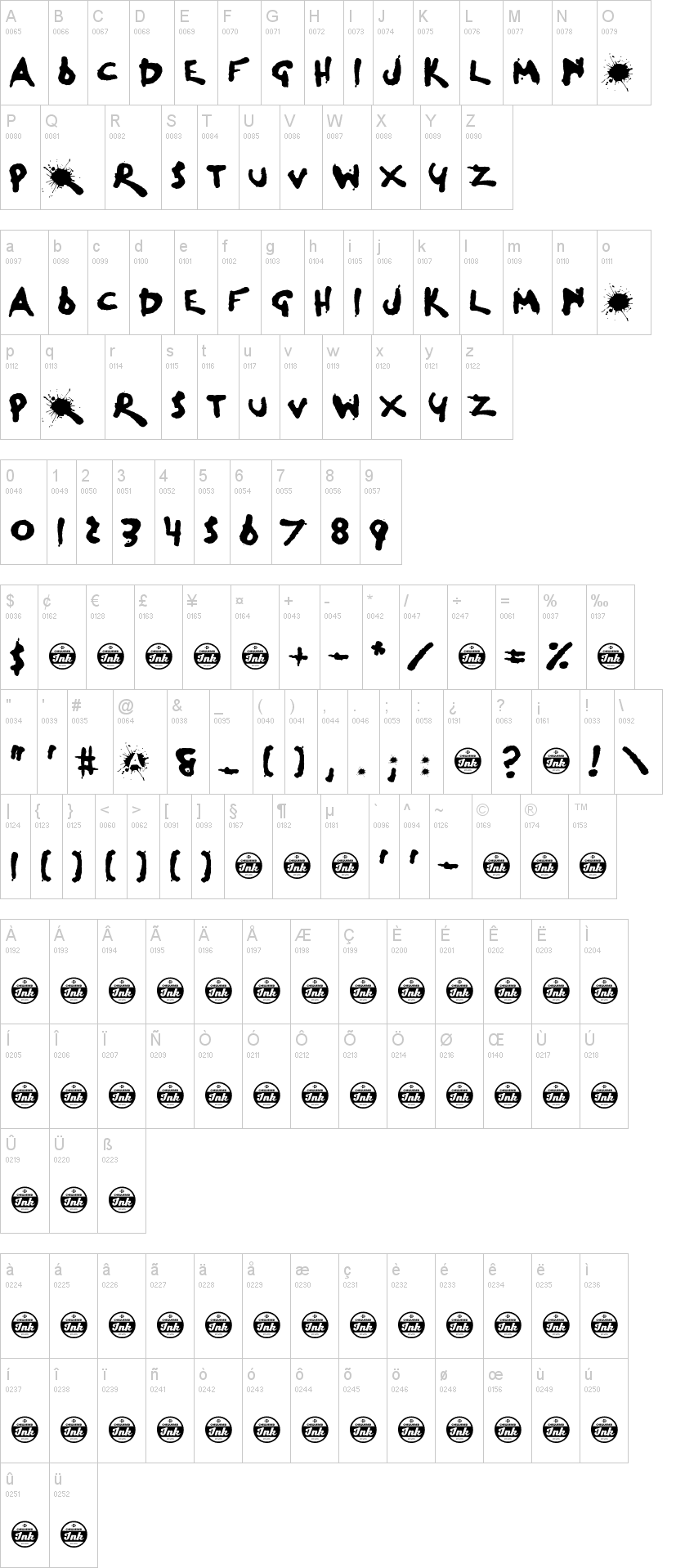 Dog Rough字符映射图