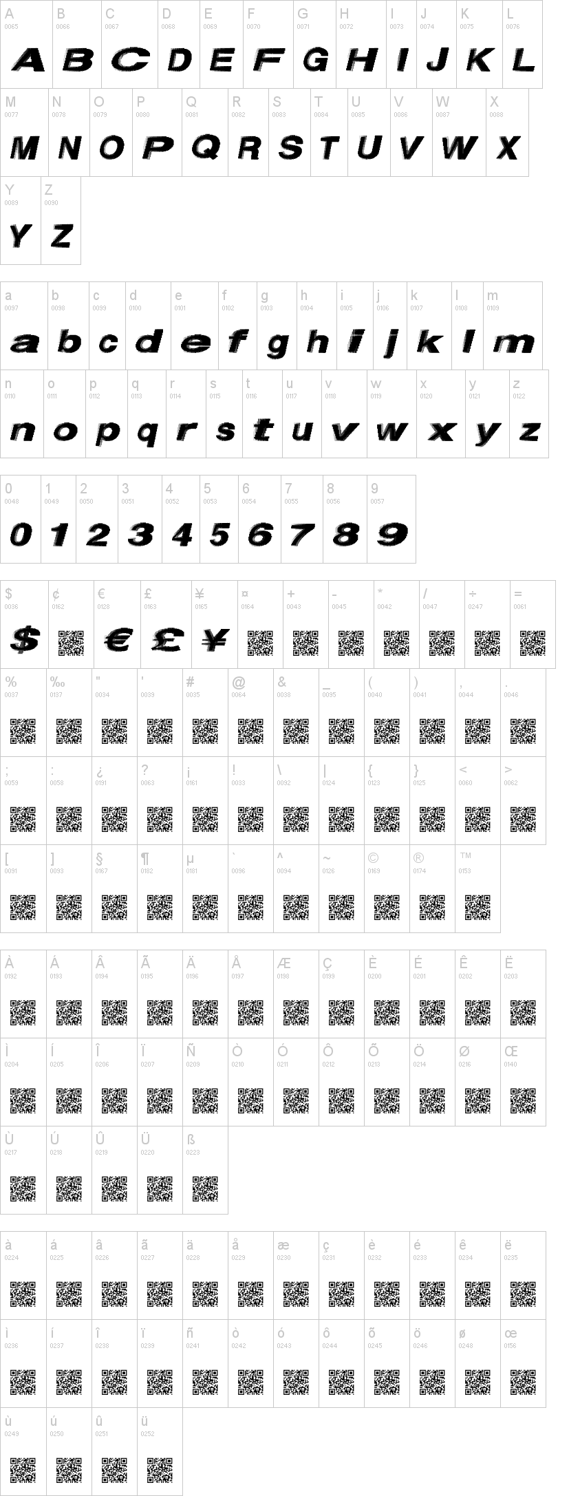 First Place字符映射图