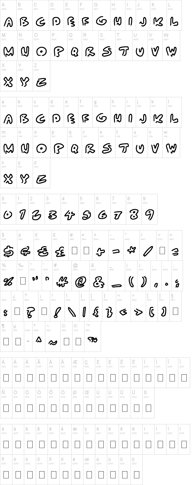 Almost Outlines字符映射图