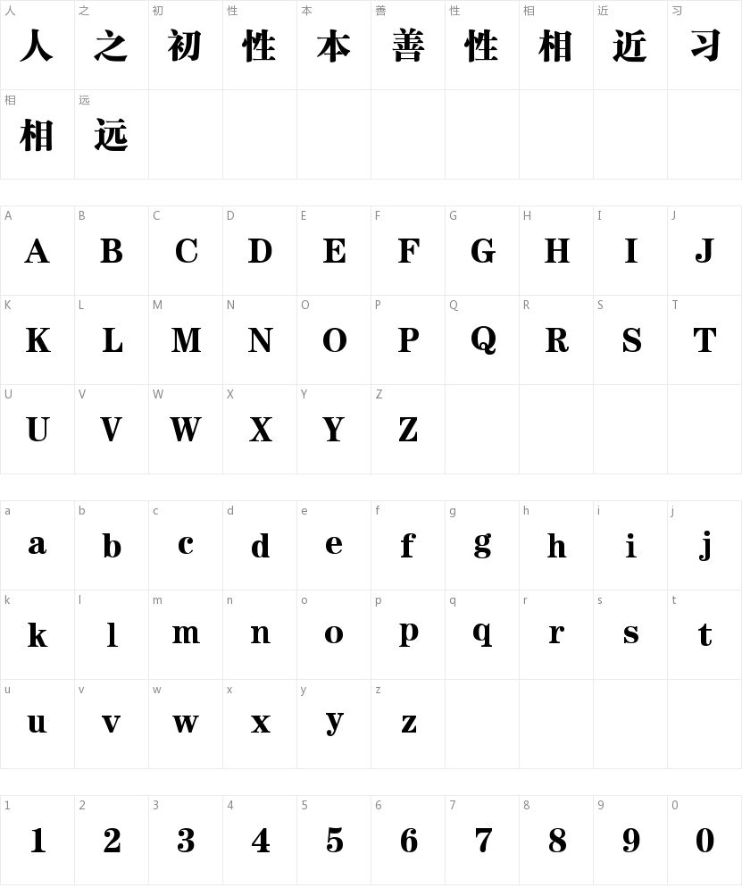 Sharp word cloud font library Rui Song bold GBK