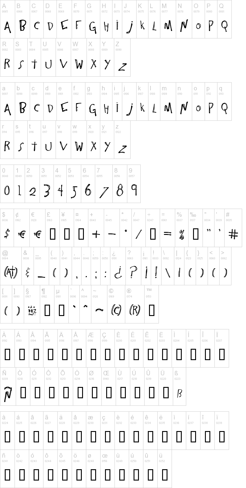 One Constant字符映射图