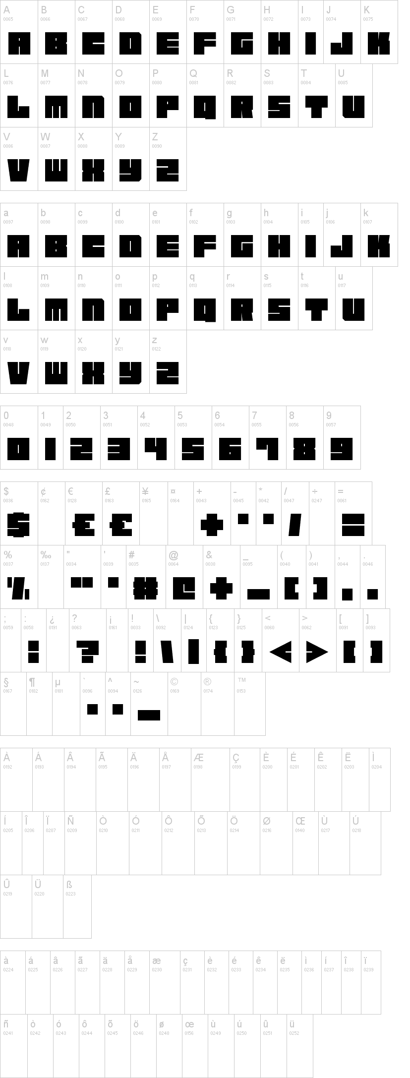 Square Chunks字符映射图