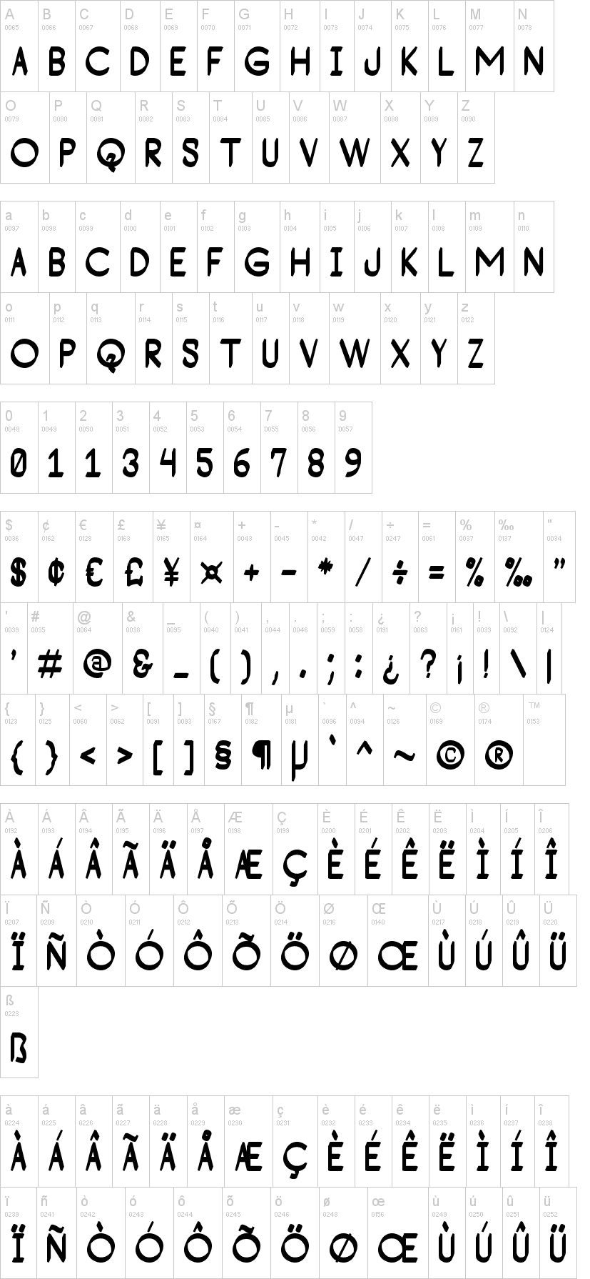 Consequad St字符映射图