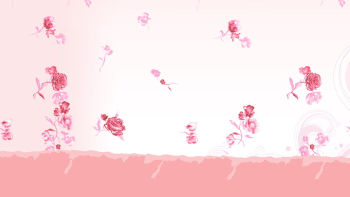粉色唯美花卉圖案PPT背景圖片