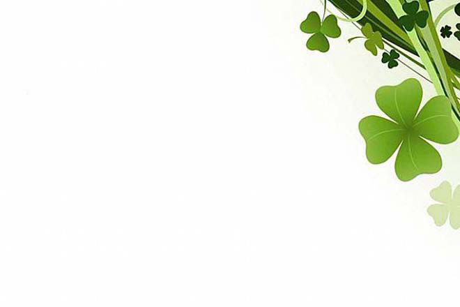A set of white-color background four-leaf clover PP-T background pictures